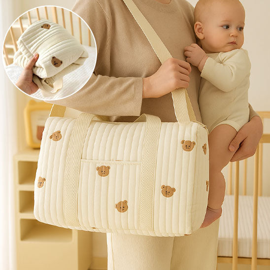 Sac à bandoulière mignon "Petit ours" – design cartoon, grande capacité, parfait pour les sorties avec bébé. Pratique pour les mamans modernes et stylées-sphere de maman-nourrison