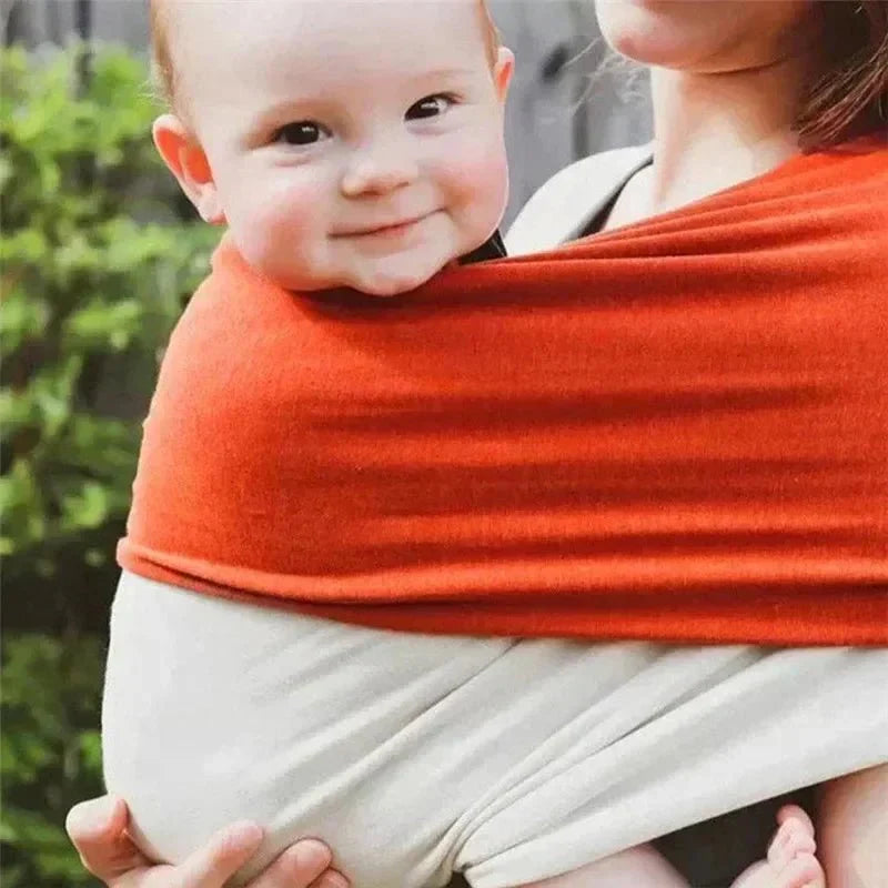 Vue de face du porte-bébé en écharpe, tissu respirant et ergonomique.- Sphere de maman - nourrison