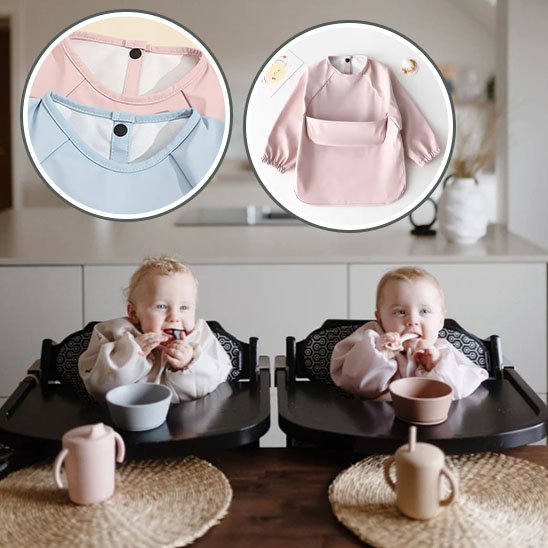 Bavoir bébé tablier imperméable pour dessin, peinture et repas