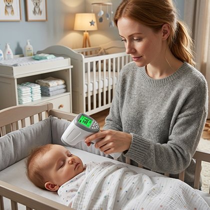 thermomètre frontal électronique portable pour une mesure fiable et rapide de la température