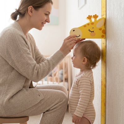 Toise pour mesurer la taille des enfants, design cartoon 3D amovible et facile à installer