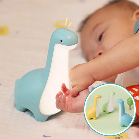 Lampe de chevet dinosaure verte avec éclairage doux pour chambre bébé-sphere de maman-nourrison