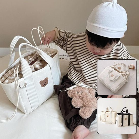 Sac de rangement pour couches bébé avec cordon de serrage, coloris beige-sphere de maman nourrison