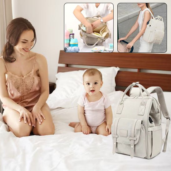 Sac à langer kaki utilisé lors d’une sortie en plein air-sphere de maman-nourrison