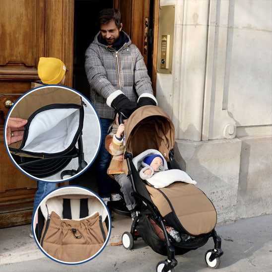 Vue latérale de la chancelière installée sur une poussette YOYO2-sphere de maman-nourrison