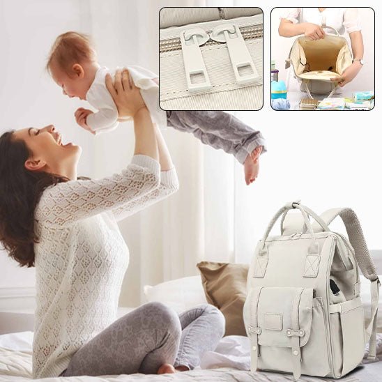 Zoom sur les fermetures éclair robustes du sac à langer kaki-sphere de maman-nourrison
