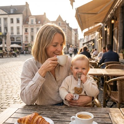 Attache tetine ourson pour bébé – Design adorable et sûr pour la succion quotidienne