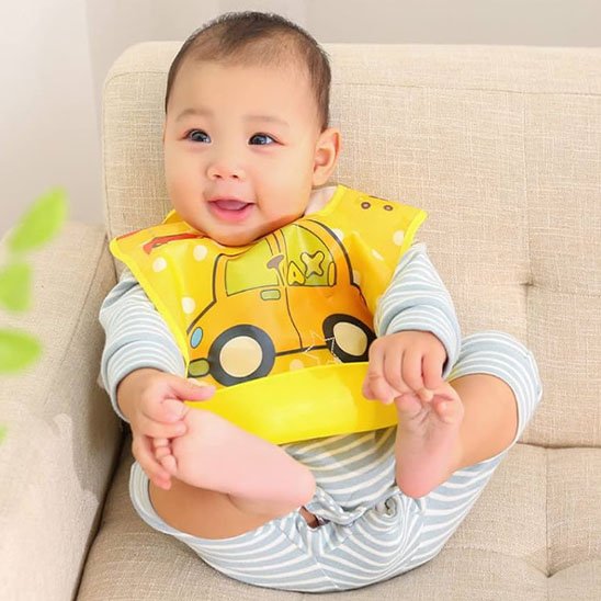 Bavoir bébé article d’alimentation imperméable avec design cartoon adorable