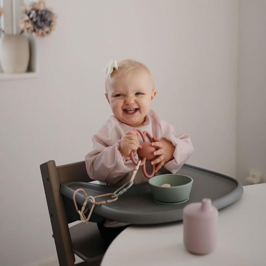 Bavoir bébé avec manches longues, blouse de protection douce et résistante