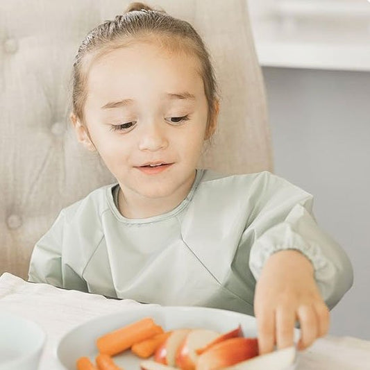 Bavoir bébé d’alimentation imperméable à manches longues idéal pour les repas et la peinture