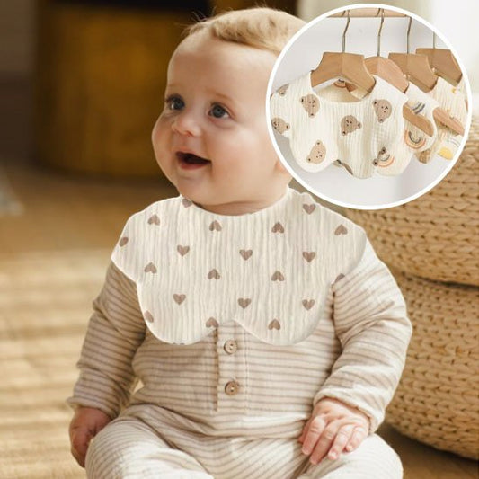 Bavoir bébé doux et absorbants, motifs imprimés pour nouveau-né et tout-petit.