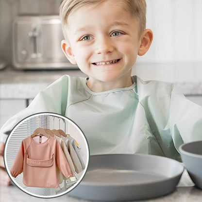 Bavoir bébé imperméable à manches longues, protection complète pour repas et activités artistiques