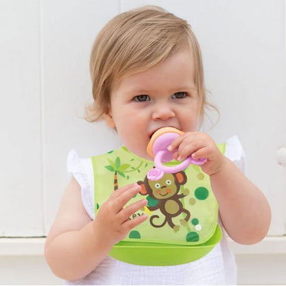 Bavoir bébé imprimé cartoon, tissu doux et absorbant, idéal pour les repas et les rots