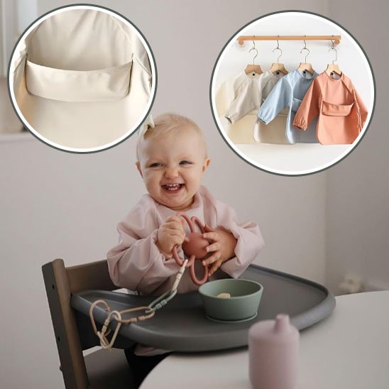 Bavoir bébé vêtement de protection imperméable et facile à laver