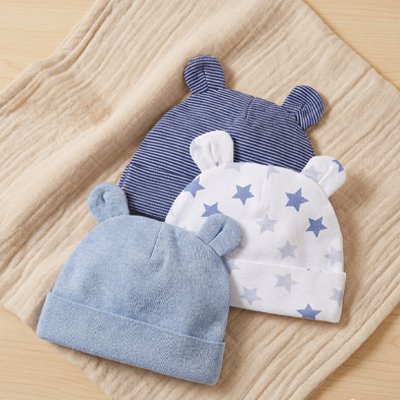 Bonnet bebe léger et respirant en coton 100% pour bébé, élégant et agréable pour les nourrissons