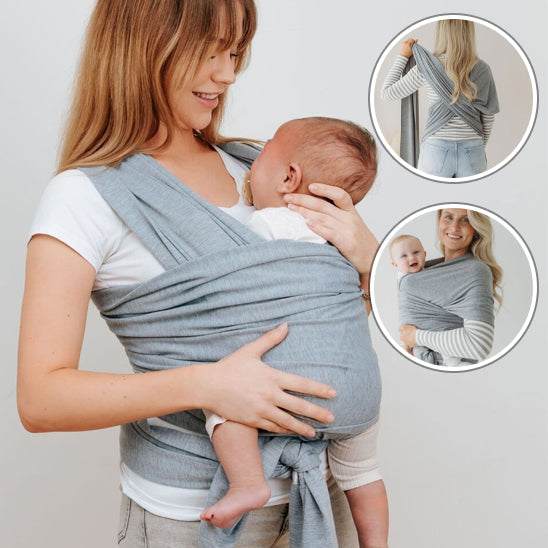 Écharpe de portage grise confortable pour bébé de 0 à 36 mois-sphere de maman-nourrison