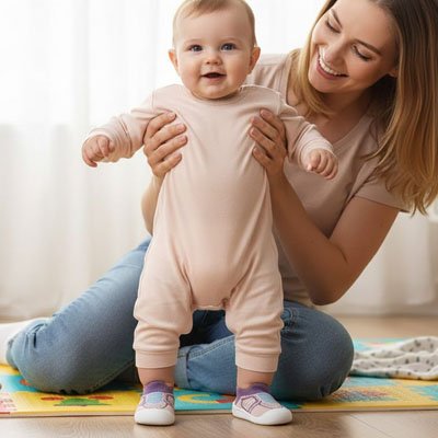 Chaussure bebe respirantes et antidérapantes, chaussons en maille avec semelle souple pour garçons et filles
