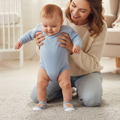 Chaussure bebe souples pour premiers pas, semelle antidérapante, confortables et légères 