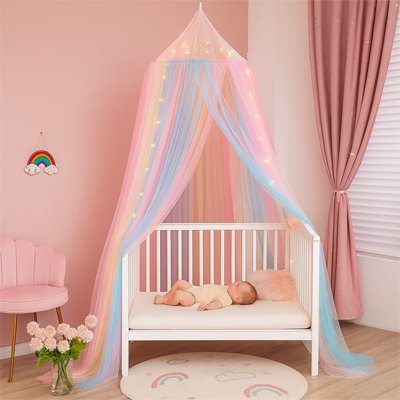 Ciel de lit de chambre pour nouveau-né, dôme de lit arc-en-ciel, tente douce et décorative pour lit de bébé