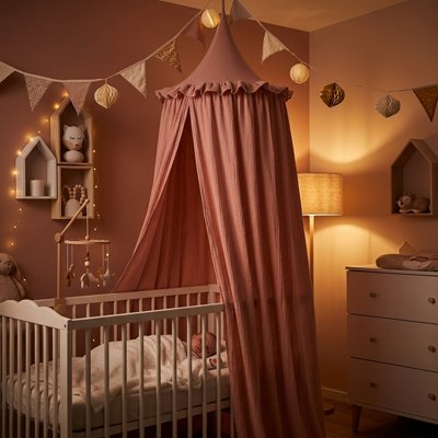 Ciel de lit en coton respirant, protection douce et design moderne