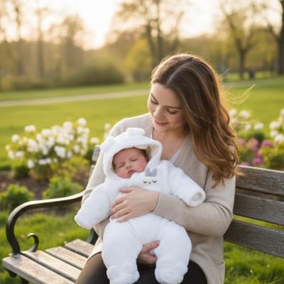 Combinaison bebe​  en peluche pour 0-2 ans, chaud et épais, motif chien et lapin, collection automne-hiver