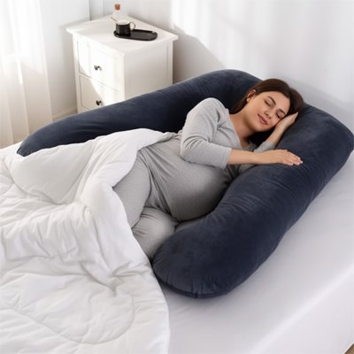 Coussin de grossesse 120x70 cm pour femmes enceintes, coussin doux de maternité pour un sommeil confortable et soutien optimal