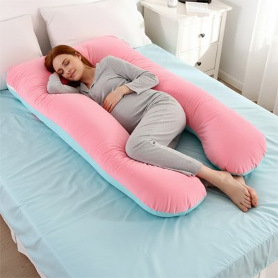 Coussin de grossesse ergonomique pour femme, oreiller de soutien 120x70 cm pour ventre, dos et allaitement