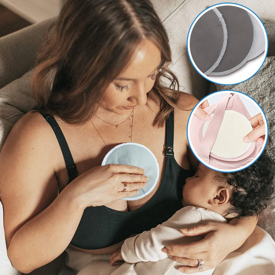 Coussinets d’allaitement lavables emballés dans une pochette en coton bio – Sphere de maman-nourrison