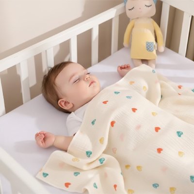 Couverture bébé en coton respirant, couverture légère pour lit, poussette ou bain