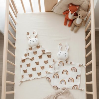 Doudou lapin doux pour bébé, compagnon apaisant pour nouveau-né