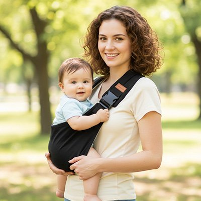 Echarpe de portage enveloppant confortable, porte-bébé en tissu doux avec anneau de portage sécurisé pour nourrisson et jeune enfant