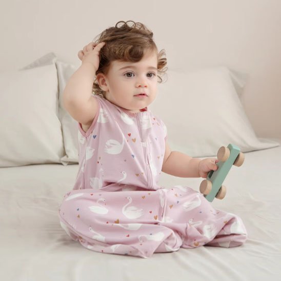 Gigoteuse bébé sans manches en coton respirant, sac de couchage léger anti-coup de pied pour nouveau-né.