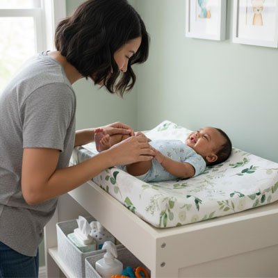 Housse matelas à langer  élastique, protection douce pour la literie de bébé