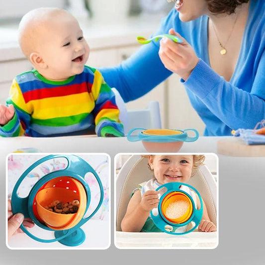 Bol pour bébé ergonomique vert avec ventouse antidérapante