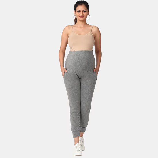Pantalon grossesse printemps-été, taille haute et tissu doux pour maternité confortable