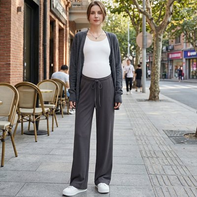Pantalon grossesse style décontracté, coton doux, confortable pour bébé et maman