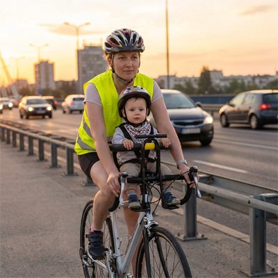 Porte bebe velo avec selle confortable et pédales, accessoire sécurisé pour VTT et vélo de route