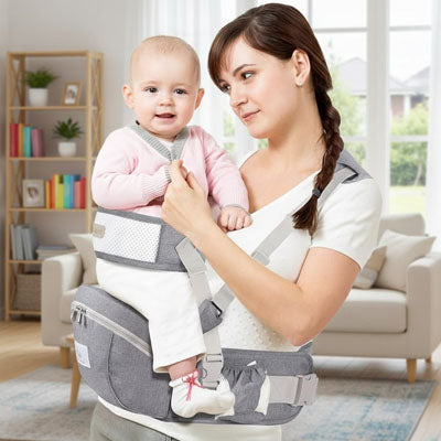 Écharpe porte-bébé ergonomique avec siège intégré, portage frontal sécurisé pour bébé et parent