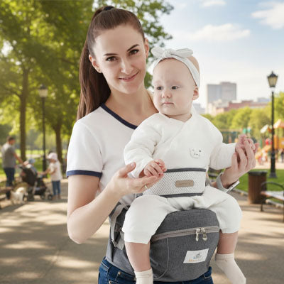 Porte-bébé portable avec siège de hanche, design ergonomique pour réduire la pression sur le dos et les hanches