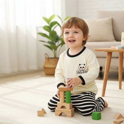 Pyjama bebe confortable en coton, tenue de nuit douce et respirante