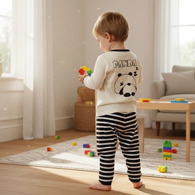 Pyjama bebe en coton à manches longues, vêtements de nuit confortables