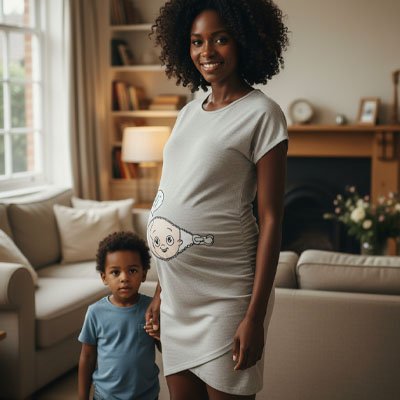 Robe grossesse grande taille, robe de grossesse décontractée pour femmes enceintes, confortable et élégante
