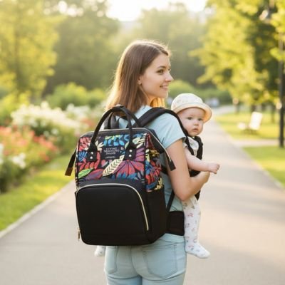 Sac a langer élégant pour femmes, sac à dos fonctionnel avec large espace de rangement et design moderne.