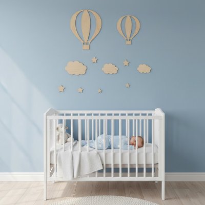 Stickers muraux en bois pour mur – Set de 13 pièces pour décoration de vacances ou chambre d’enfant
