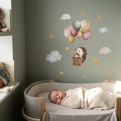 Stickers muraux hérisson décoratif pour chambre à coucher et lieu commercial