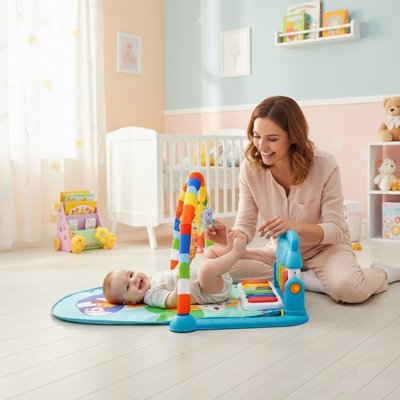 Tapis d'éveil bébé avec musique, jeu sensoriel et apprentissage précoce