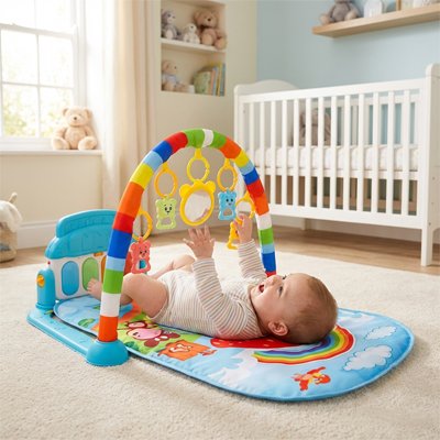 Tapis d'éveil bébé Support de gymnastique pour nouveau-né 0–36 mois