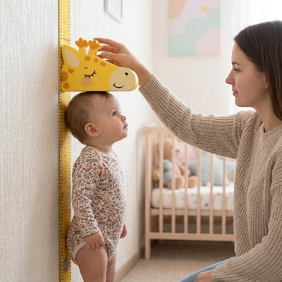 Toise de croissance murale 3D pour enfants, autocollant décoratif avec personnages animés pour mesurer la taille