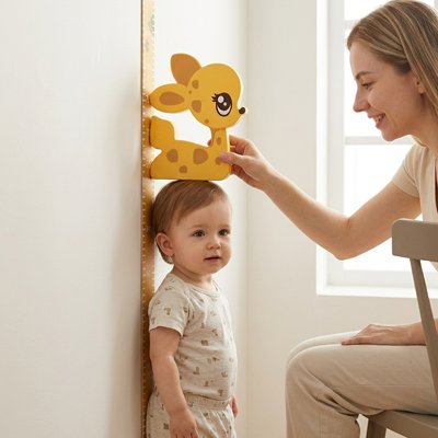 Toise de hauteur pour bébé en design 3D, stickers amovibles et auto-adhésifs pour chambre d’enfant