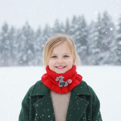 Tour de cou enfant tricotée au crochet, douce et chaude pour protéger le cou des enfants